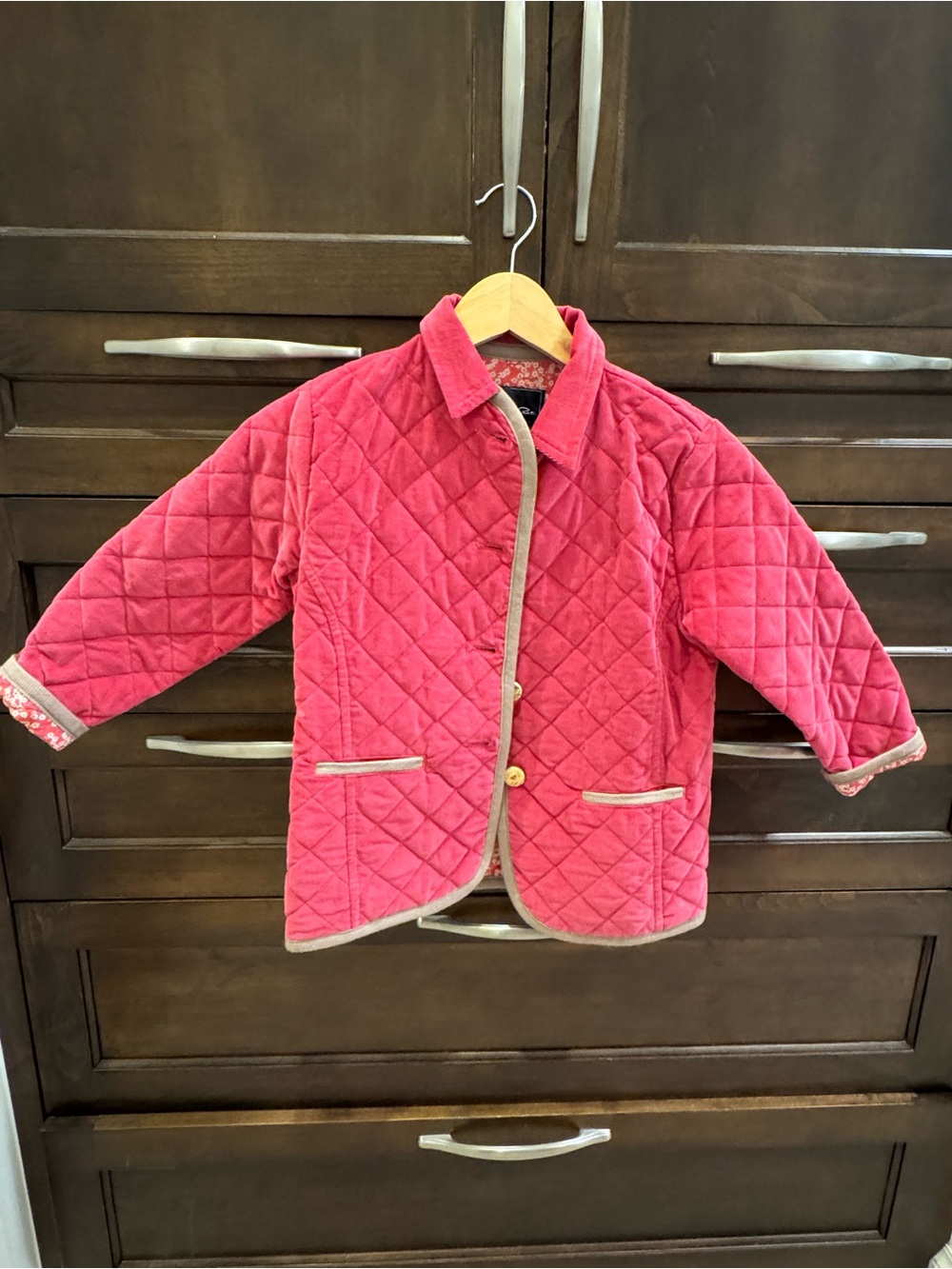 Oscar de la Renta Kids Quilted Pink Jacket with Button Front